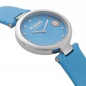 zegarek damski na niebieskim pasku skórzanym