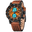 zegarek męski na pasku skórzanym VOSTOK EUROPE VK61-571F612