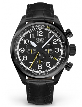 zegarek męski na pasku AVIATOR Swiss Made Airacobra P45 Chrono