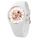 017575 ICE-WATCH Flower Small damski zegarek na białym pasku silikonowym