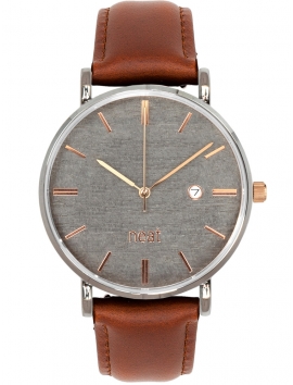 N131 NEAT Steel 40 męski zegarek z drewnianą tarczą