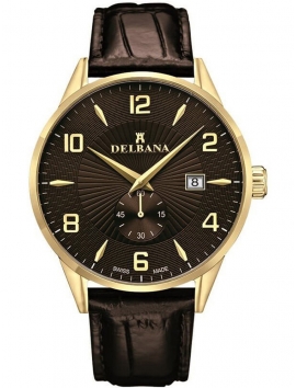 Delbana Retro 42601.622.6.104 męski zegarek na pasku skórzanym